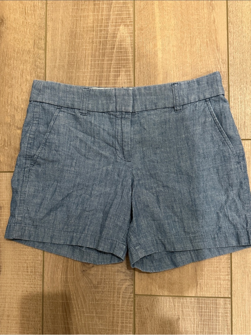 J. Crew Light Blue Chambray High-Rise Shorts